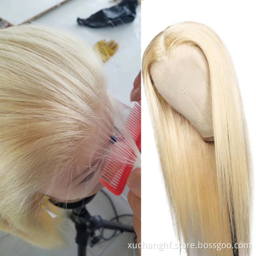 613 Frontal Wigs For Black Women Human Hair Virgin Cuticle Aligned Hair Blond Hd Lace Front Wig Straight 613 Full Lace Wigs